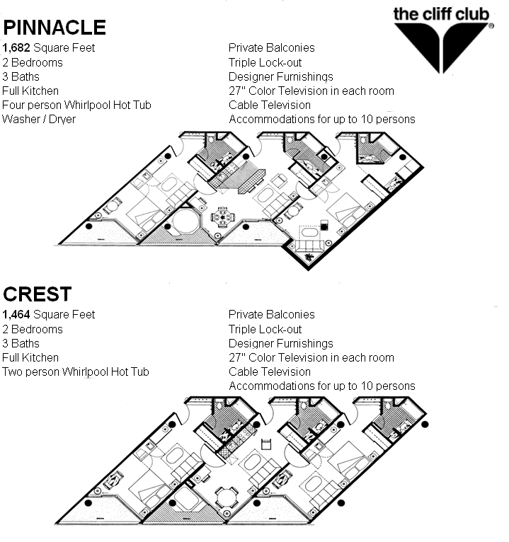 The Cliff Club Timeshare floor plans
